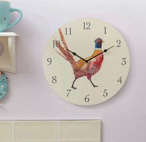12" Pheasant Themed Garden Wall Clock Outdoor Weather Resistant