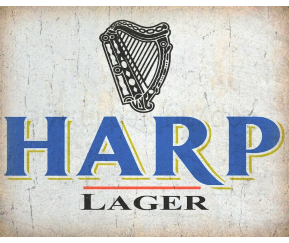 Harp Lager Pub Bar Metal Plaque Wall Sign