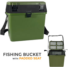 Load image into Gallery viewer, Fishing Tackle Box Seat Bucket Box Camping
