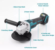 Load image into Gallery viewer, 21V 125mm Brushless Cordless Angle Grinder Cutter 2 Batteries &amp; 3 Discs