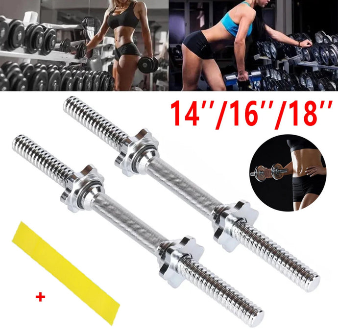 2 x Dumbbells Bar Weight Lifting Set Spinlock Collars 14” 16” or 18”