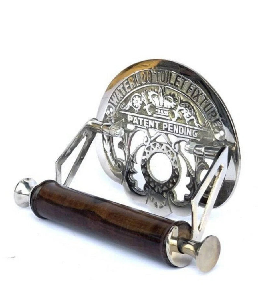 Antique Style Toilet Roll Holder Brass/Silver Retro Vintage