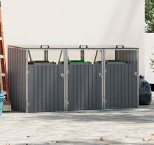 Load image into Gallery viewer, Metal Wheelie Bin Shelter Shed Storage for 1, 2, 3 or 4 Bins