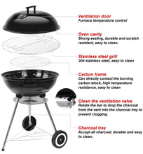 Load image into Gallery viewer, Portable Round Kettle Charcoal Barbeque BBQ Grill