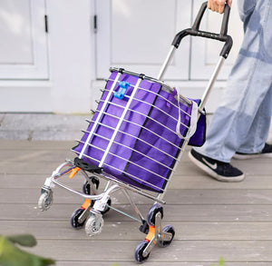 Portable Folding Shopping Trolley • Stair Climbing with Ease