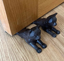 Load image into Gallery viewer, 2 x Cast Iron Cat Door Wedge Stoppers