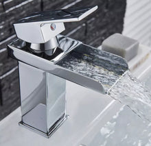 Load image into Gallery viewer, Monobloc Bathroom Sink Mixer Chrome Tap Waterfall Single Lever