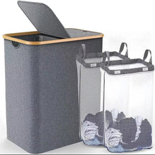 Load image into Gallery viewer, 145L Large Laundry Basket Foldable 2 Compartment