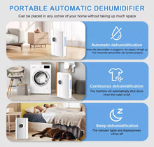 Load image into Gallery viewer, 2.2L Dehumidifier Portable Quiet Home Air Dryer