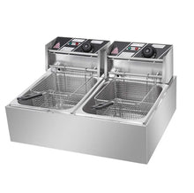 Load image into Gallery viewer, 20L 5000W Twin Dual Tank Electric Deep Fat Fryer