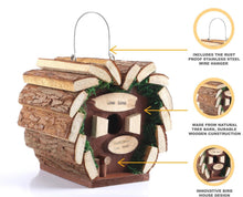 Load image into Gallery viewer, Hanging Wooden Garden Bird Hotel Bird House