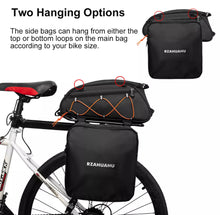 Load image into Gallery viewer, 3 In 1 Bike Pannier Bag Bicycle Rear Rack Bag Seat Carrier Set Waterproof