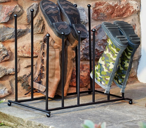 Steel Black Powder Coated Welly Boot Rack (Holds 6 Pairs of Wellies)