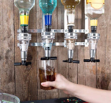 Load image into Gallery viewer, 4 Bottle Wall Mounted Optic Dispenser Home Bar
