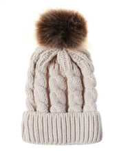 Load image into Gallery viewer, Winter Bobble Pom Pom Beanie Hat Ski Cable Knitted Hat