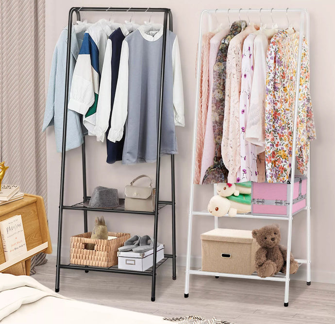 Metal Clothes Garment Rail & Storage Shelves
