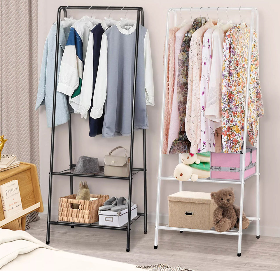 Metal Clothes Garment Rail & Storage Shelves