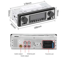 Load image into Gallery viewer, Retro Car Bluetooth Radio MP3 Player Stereo USB/AUX/SD/ISO/FM