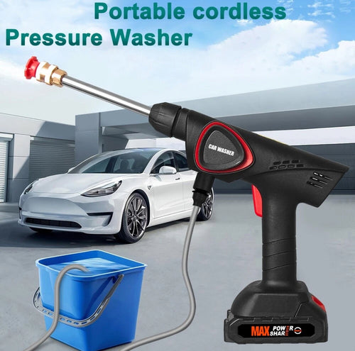 Portable Cordless High Pressure Car Washer Jet Water Gun +2 Batteries