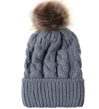 Load image into Gallery viewer, Winter Bobble Pom Pom Beanie Hat Ski Cable Knitted Hat