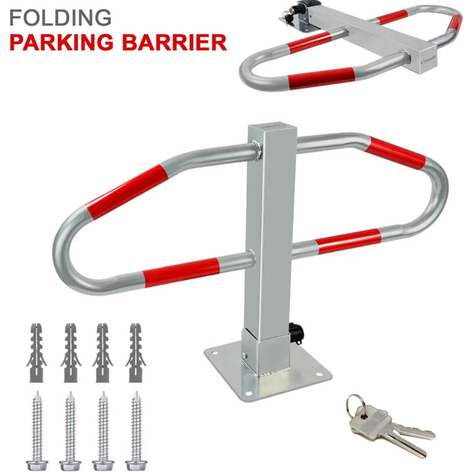 Folding Locking Parking Bollard Post Barrier Driveway Security