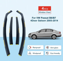 Load image into Gallery viewer, Wind Deflectors + Clips For Vw Passat B6/B7 2005-2014 4 Door Saloon 4pcs Tinted