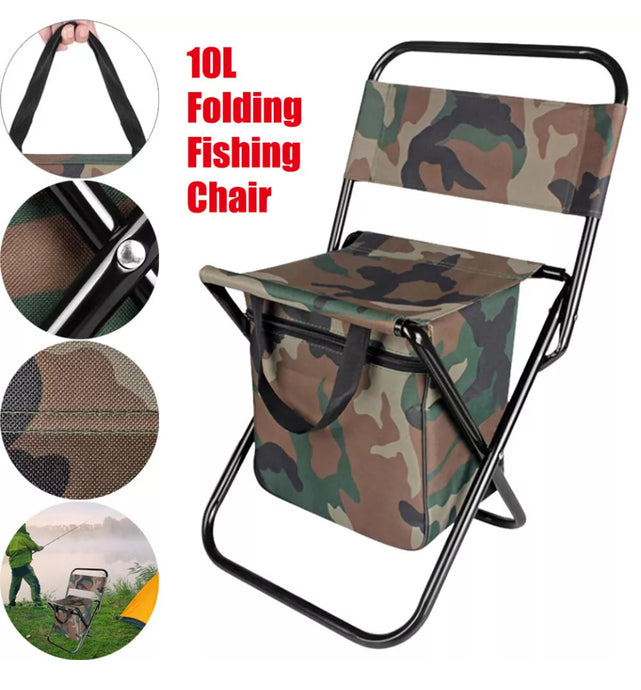 Folding Camping Chair With Built-in Storage Bag