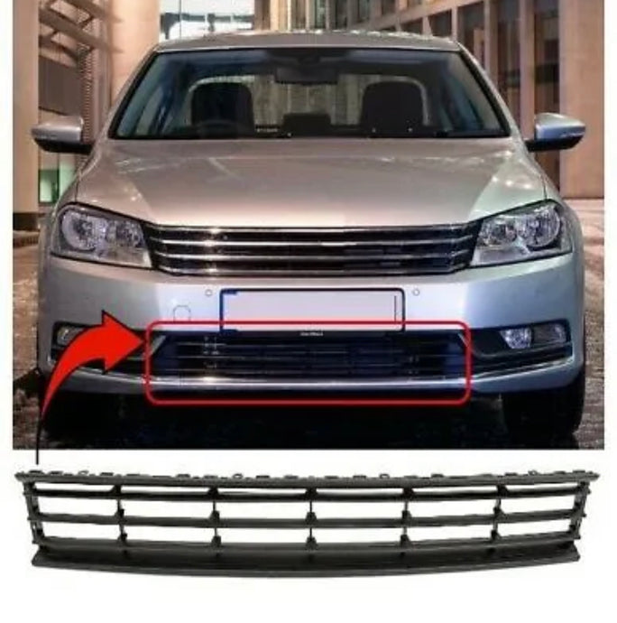 Vw Passat B7 2011-2014 Front Bumper Grille Lower Centre Black