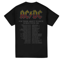 Load image into Gallery viewer, NEW AC/DC Mens T-shirt For Those About To Rock 1982 Tour Retro Black S-XXL Official ACDC