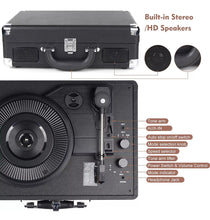 Load image into Gallery viewer, Vinyl Record Player Retro Style Turntable with Built-in Speakers Bluetooth Aux