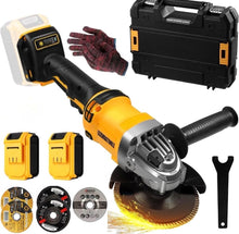 Load image into Gallery viewer, 21V 125mm Brushless Cordless Angle Grinder Cutter 2 Batteries &amp; 5 Discs
