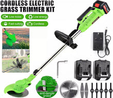 Load image into Gallery viewer, 21v Cordless Strimmer Grass Trimmer Weed Cutter, Edger &amp; 2 Batteries