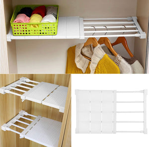 Adjustable Extendable Shelf Cupboard Wardrobe Storage Organiser