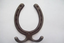 Load image into Gallery viewer, LARGE Vintage Style Cast Iron Horse Shoe Tack Room Coat Hook Peg
