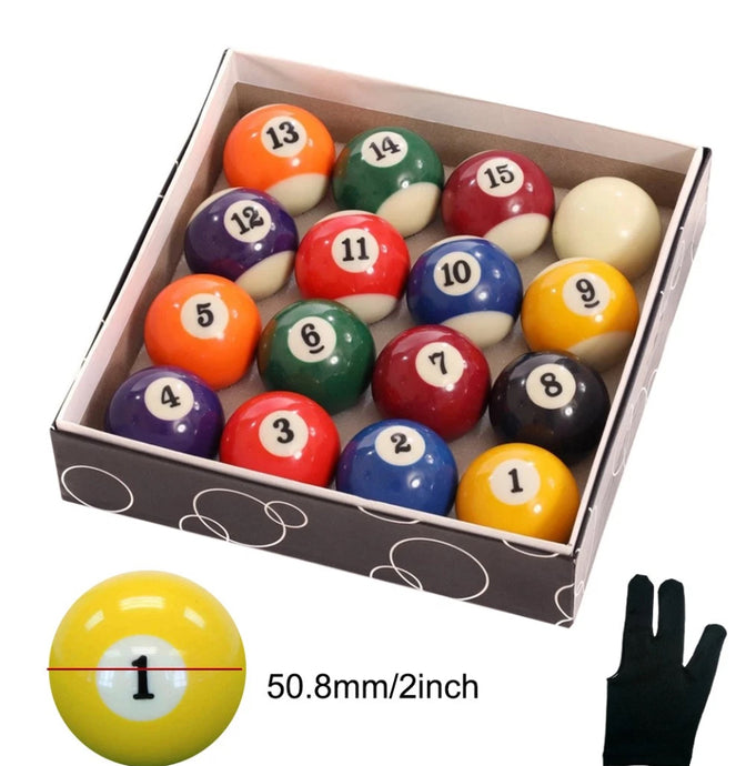 Pool Balls Set 16Pcs Spots And Stripes or Yellow/Reds  2”inch