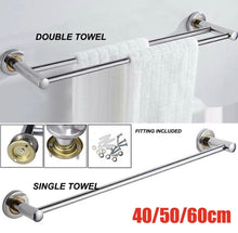 Load image into Gallery viewer, 40/50/60cm Single Double Towel Rail Rack Holder Wall Mounted