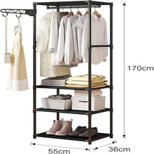 Load image into Gallery viewer, Slimline Clothes Rail Rack Stand Storage Shelves