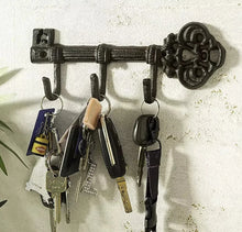 Load image into Gallery viewer, Cast Iron Key Coat Holder Hooks Vintage Style