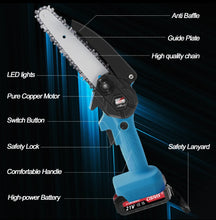 Load image into Gallery viewer, Cordless Mini Chainsaw 4” 6” Wood Cutter + 2 Batteries