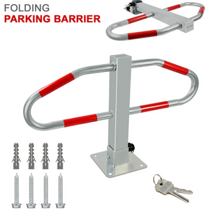 Folding Locking Parking Bollard Post Barrier Driveway Security