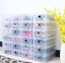 Load image into Gallery viewer, 22 x Clear Plastic Shoe Storage Boxes Stackable Foldable