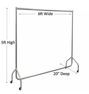 6ft Heavy Duty Clothes Rail Home Shop Garment Hanging Display Stand Rack