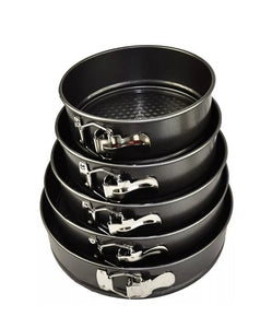 Set of 5 Round Cake Tins Baking Set Non-Stick