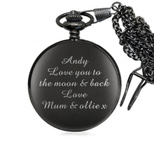 Load image into Gallery viewer, Personalised Pocket Watch &quot;To MY SON&quot; Quartz Watch with Chain