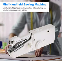 Load image into Gallery viewer, Mini Portable Cordless Hand Held Single Stitch Fabric Sewing Machine