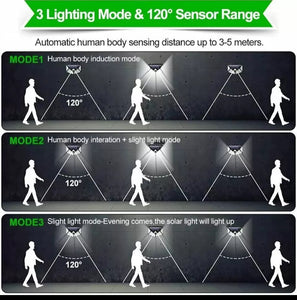 4 x Solar Powered Wall Lights LED PIR Motion Sensor