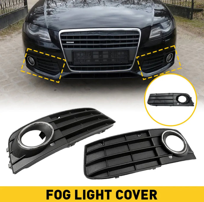 Pair 2 x Front Bumper Fog Light Lamp Cover Grill For Audi A4 B8 A4L 2009-2012 Grille