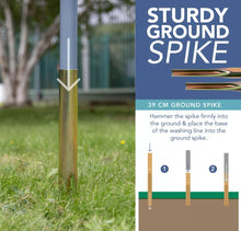 Load image into Gallery viewer, 45Metre 4 Arm Rotary Washing Line Clothes Dryer &amp; Ground Spike