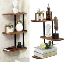 Load image into Gallery viewer, 3 Tier Corner Shelf Modern Floating Wall Shelves