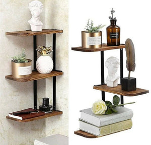 3 Tier Corner Shelf Modern Floating Wall Shelves